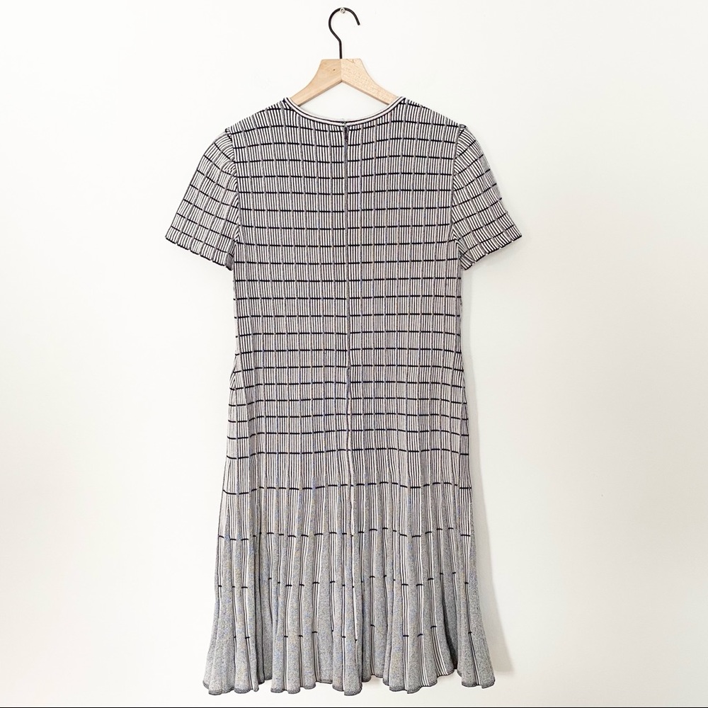 St John Geometric Ottoman Gray Stripe Knit Dress - Picture 6 of 14